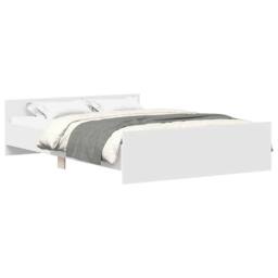 Berkfield Home Durable Bed Frame with Headboard & Footboard White 140x190 cm - thumbnail 3