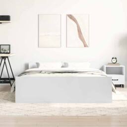 Berkfield Home Durable Bed Frame with Headboard & Footboard White 140x190 cm - thumbnail 4