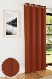 Enhanced Living Plain Supersoft Thermal Room Darkening Eyelet Single Door Curtain in Orange - Size: 168 cm width x 214 cm drop