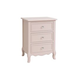 Melody Maison Pink 3 Drawer Bedside Table - Sophia Pink Range in Pale Pink - thumbnail 1