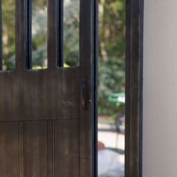 Primrose Open Gate Illusion Garden Mirror Arched Wooden Glass 180cm in Black - thumbnail 6