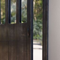 Primrose Open Gate Illusion Garden Mirror Arched Wooden Glass 180cm in Black - thumbnail 5