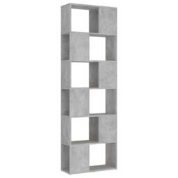 Berkfield Home Book Cabinet Room Divider Concrete Grey 60x24x186 cm Engineered Wood - Size: 60 x 24 x 186 cm - thumbnail 2