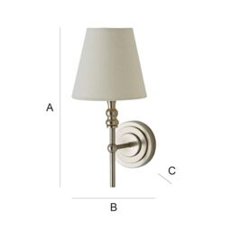 ValueLights Maggie Pair of Wall Lights with Linen Tapered Lamp Shades & Bulbs in Silver - thumbnail 7