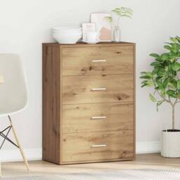 Berkfield Home Sideboard Artisan oak 60 x 31 x 84 cm Particle board in Brown - thumbnail 4