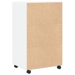 Berkfield Home Rolling¬†Cabinet White 55x40x91 cm Engineered Wood - Size: 55 x 40 x 91 cm - thumbnail 6