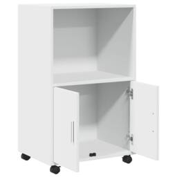 Berkfield Home Rolling¬†Cabinet White 55x40x91 cm Engineered Wood - Size: 55 x 40 x 91 cm - thumbnail 7