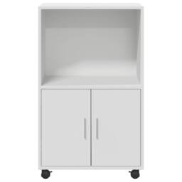 Berkfield Home Rolling¬†Cabinet White 55x40x91 cm Engineered Wood - Size: 55 x 40 x 91 cm - thumbnail 4