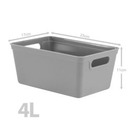 simpa 4L Plastic Studio Organiser Trays with Handles - Set of 6 in Grey - thumbnail 4