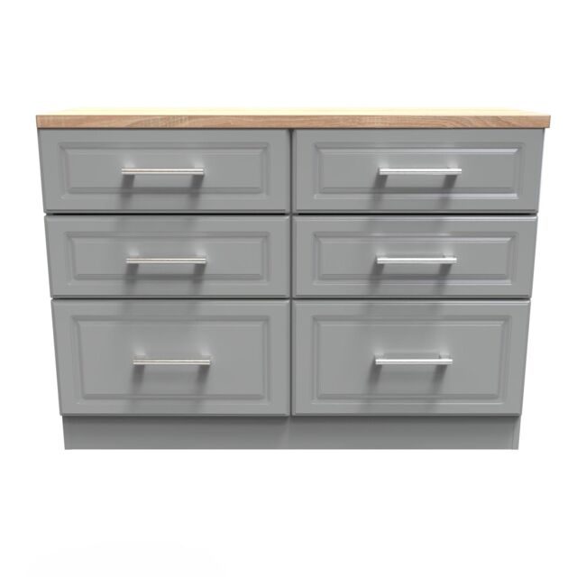 Ready Assembled 2 U Norfolk 6 Drawer Wide Chest (Ready Assembled) in Dark Grey - image 1