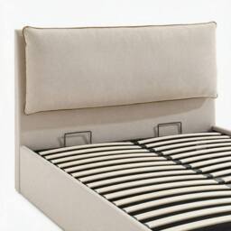 FurnitureboxUK Tilly Cream & Bronze Fabric Ottoman King Size Bed Frame - thumbnail 6