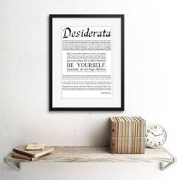 "Artery8 Desiderata Ehrmann Go Placidly Amid Yourself Quote Framed Art Print in White - Size: W12"" x H16""" - thumbnail 2