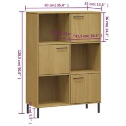 Berkfield Home Beautiful Bookcase with Metal Legs Brown 90x35x128.5 cm Solid Woo - thumbnail 8