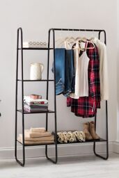 H&O Direct Freestanding Garment Rack in Black Metal - thumbnail 2