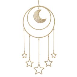 The Christmas Gift Co. Hanging Glass Beaded Moon & Stars in Gold - thumbnail 1