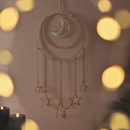 The Christmas Gift Co. Hanging Glass Beaded Moon & Stars in Gold - thumbnail 2