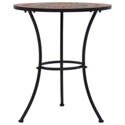 Berkfield Home Mosaic Bistro Table Orange/Grey 60cm Ceramic in Orange - thumbnail 3