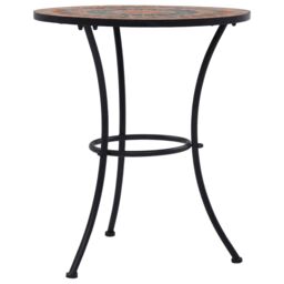 Berkfield Home Mosaic Bistro Table Orange/Grey 60cm Ceramic in Orange - thumbnail 2