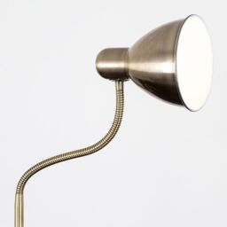ValueLights Flexi Neck Brushed Brass Floor Lamp in Gold - thumbnail 4