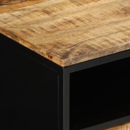 Berkfield Home Coffee Table 90x50x40 cm Solid Wood Rough Mango in Brown - Size: 90 x 50 x 40 cm - thumbnail 8