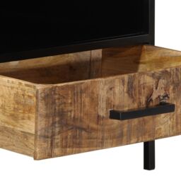 Berkfield Home Coffee Table 90x50x40 cm Solid Wood Rough Mango in Brown - Size: 90 x 50 x 40 cm - thumbnail 9