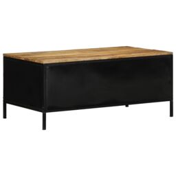 Berkfield Home Coffee Table 90x50x40 cm Solid Wood Rough Mango in Brown - Size: 90 x 50 x 40 cm - thumbnail 7