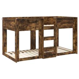 Berkfield Home Bunk Bed for Kids Smoked Oak 75 x 190 cm Engineered Wood in Brown - thumbnail 4