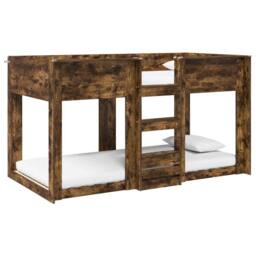 Berkfield Home Bunk Bed for Kids Smoked Oak 75 x 190 cm Engineered Wood in Brown - thumbnail 2