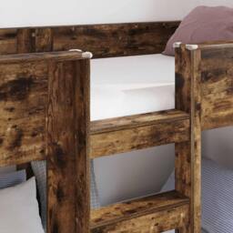 Berkfield Home Bunk Bed for Kids Smoked Oak 75 x 190 cm Engineered Wood in Brown - thumbnail 3
