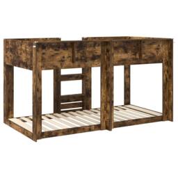 Berkfield Home Bunk Bed for Kids Smoked Oak 75 x 190 cm Engineered Wood in Brown - thumbnail 7