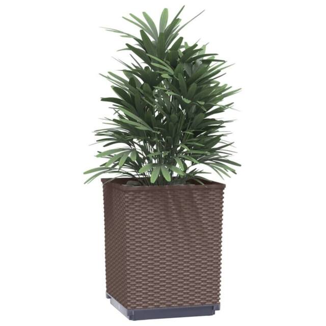 Berkfield Home Planters 2 pcs Brown 30x30x37 cm Polypropylene - Size: 30 x 30 x 37 cm - image 1