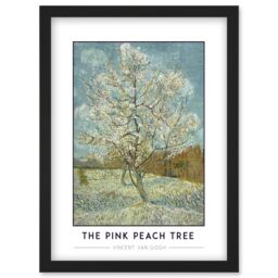 Artery8 Vincent Van Gogh The Pink Peach Tree Post-Impressionist Painting Artwork Framed Wall Art Print A4 in Black - thumbnail 1