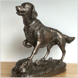 Animal Crackers Golden Retriever On Rocks Dog Figurine In Solid Cold Cast Bronze, Quality Dog Lover Home Decoration in Bronze - thumbnail 1