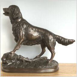 Animal Crackers Golden Retriever On Rocks Dog Figurine In Solid Cold Cast Bronze, Quality Dog Lover Home Decoration in Bronze - thumbnail 2
