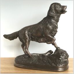 Animal Crackers Golden Retriever On Rocks Dog Figurine In Solid Cold Cast Bronze, Quality Dog Lover Home Decoration in Bronze - thumbnail 3
