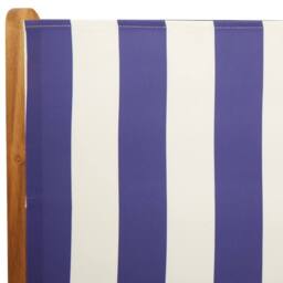 Berkfield Home Reclining Garden Chairs 8 pcs Blue & White Fabric & Solid Wood - thumbnail 9