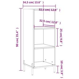 Berkfield Home Sideboard Grey Sonoma 34.5x32.5x90 cm Engineered Wood - thumbnail 9