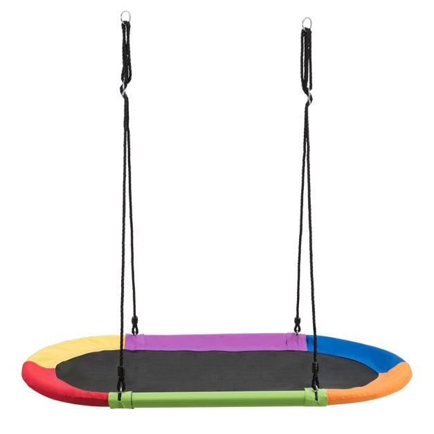 Costway 150 cm Oval Swing with Height-Adjustable Rope for Outdoor Indoor - image 1