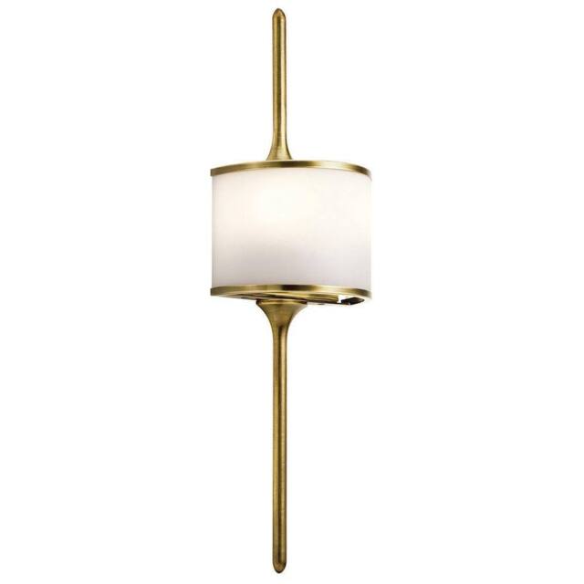 Netlighting Mona 2 Light Bathroom Wall Light Brass IP44 G9 in Yellow - image 1