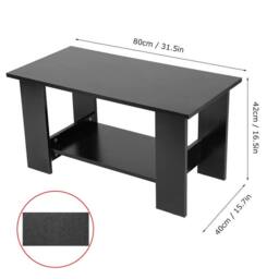 FORGEVIO Modern Coffee Table Living Room Tea Side End Desk in Black - thumbnail 2