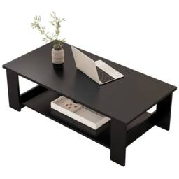 FORGEVIO Modern Coffee Table Living Room Tea Side End Desk in Black - thumbnail 4