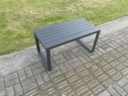 Fimous Outdoor Garden Rectangular Coffee table Aluminium Patio Tea Table for Balcony, Terrace, Swimming Pool Dark Grey - thumbnail 3
