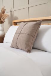 BHS Faux Suede Cross Cushion in Brown - Size: Small - thumbnail 1