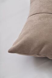 BHS Faux Suede Cross Cushion in Brown - Size: Small - thumbnail 2