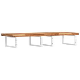 Berkfield Home Basin Shelf Wall Mounted Steel & Solid Wood Acacia in Brown - thumbnail 6
