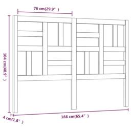 Berkfield Home Beautiful Bed Headboard 166x4x104 cm Solid Wood Pine in Light Brown - Size: 166 x 4 x 104 cm - thumbnail 6