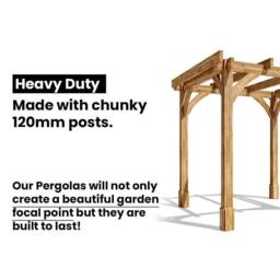 Dunster House Wooden Pergola 4x3m Garden Plant Frame Pressure Treated Leviathan in Brown - thumbnail 5