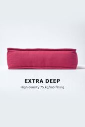 Homescapes Cotton Dining Chair Booster Cushion in Red - Size: 40 cm x 40 cm - thumbnail 3