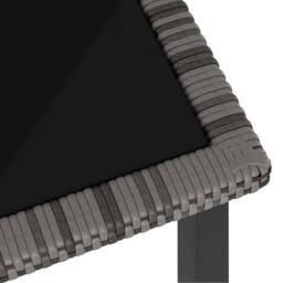 Berkfield Home Durable Garden Dining Table Grey 70x70x73 cm Poly Rattan - Size: 70 x 70 x 73 cm