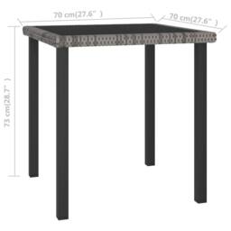 Berkfield Home Durable Garden Dining Table Grey 70x70x73 cm Poly Rattan - Size: 70 x 70 x 73 cm - thumbnail 4